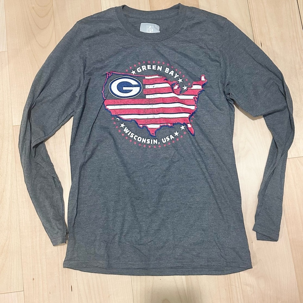 Green Bay Packers Gray Long Sleeve Men Shirt